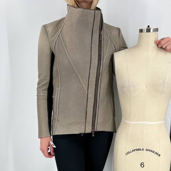 TASHA TARNO Textured Real Leather jacket - Picture 6 of 9